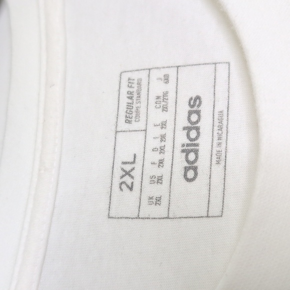 Adidas Men's White T-Shirt with Red and Blue Logo - Picture 5 of 8